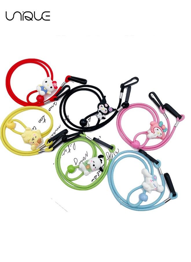 Unique - 6Pcs Adjustable Mask Holder with Clips, Safety & Comfortable Mask Lanyards Necklace, Elastic Strap Lanyard String Hooks - Image 1