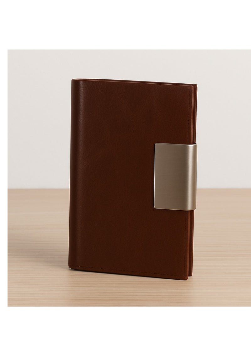 zoba Magnetic Leather Card with Metal Protection - Light and Luxurious - Dark Brown  - Image 1