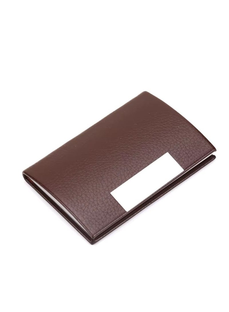 zoba Magnetic Leather Card with Metal Protection - Light and Luxurious - Dark Brown  - Image 2