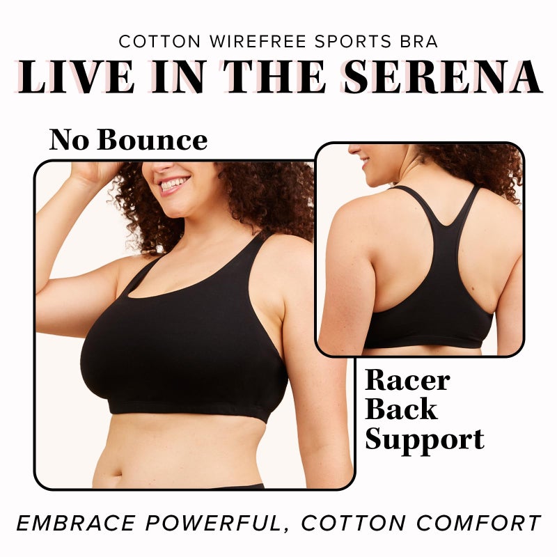 Leading Lady Sports Bra for Women - The Serena Wirefree Sports Bra - Black - Image 3