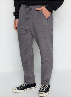 Smoked Regular/Normal Cut Elastic Leg Jogger Anti-pilling Fleece Sweatpants TMNAW24EA00020