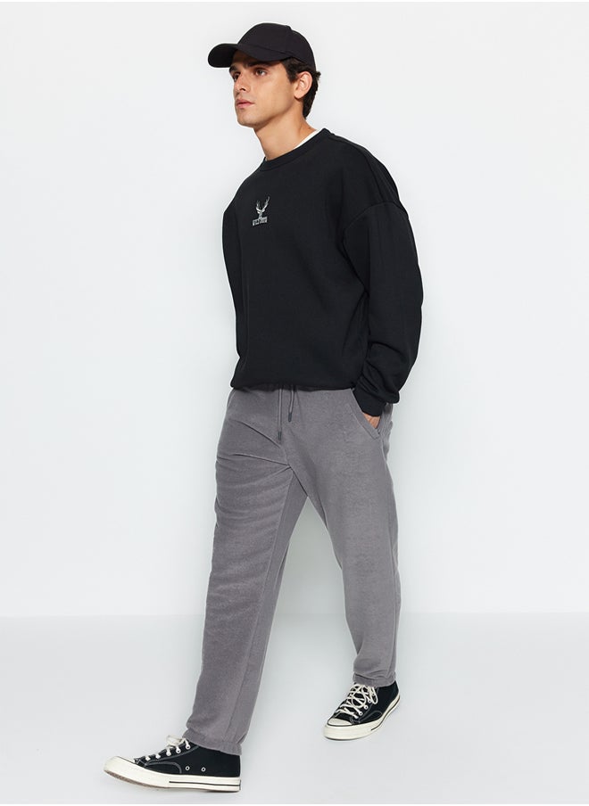 trendyol - Smoked Regular/Normal Cut Elastic Leg Jogger Anti-pilling Fleece Sweatpants TMNAW24EA00020 - Image 1