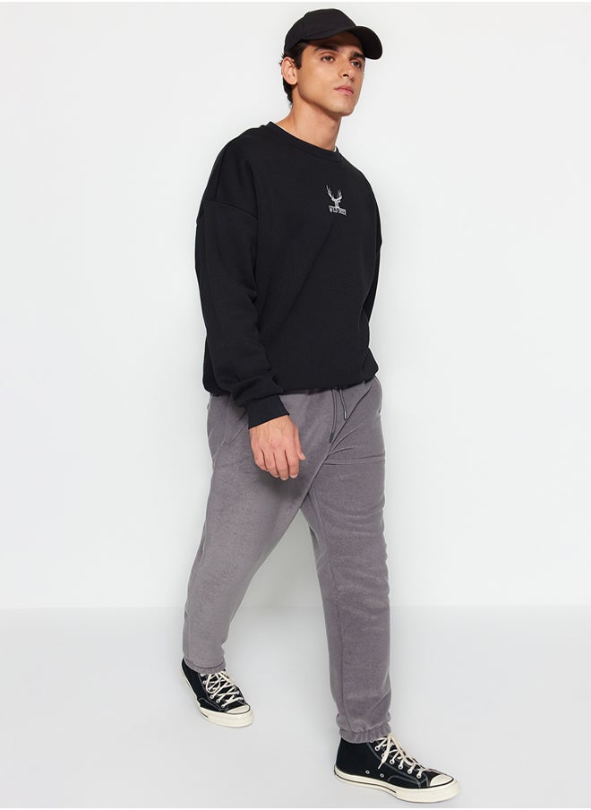 trendyol - Smoked Regular/Normal Cut Elastic Leg Jogger Anti-pilling Fleece Sweatpants TMNAW24EA00020 - Image 1