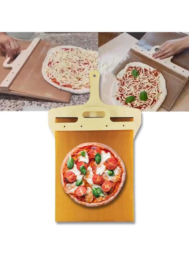 Sliding Pizza Peel - Pala Pizza Scorrevole, The Pizza Peel That Transfers Pizza Perfectl, Pizza Paddle with Handle, Pizza Spatula Paddle for Indoor & Outdoor Ovens, Non-stick  - Image 1