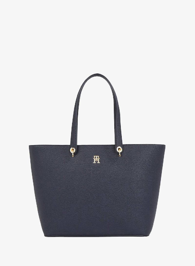 TOMMY HILFIGER Women's Monogram Plaque Tote Handbag, Polyurethane - Image 1