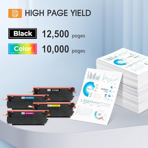 Cool Toner 508X 508A M553 Toner Cartridge Set Compatible for HP 508A 508X CF360X CF360A for HP Color LaserJet Enterprise M553 M552 MFP M577 Series M552dn M553dn M553n M553x Printer High Yield New Version 4 Pack - Image 3