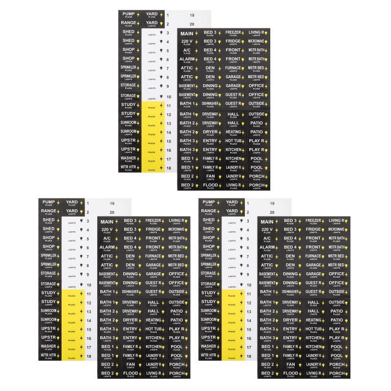 3 Sets Breaker Panel Labels, Electrical Box Catalog Labels & Number Stickers, Removable Electrical Number Directory Load Center Sticker - Image 5