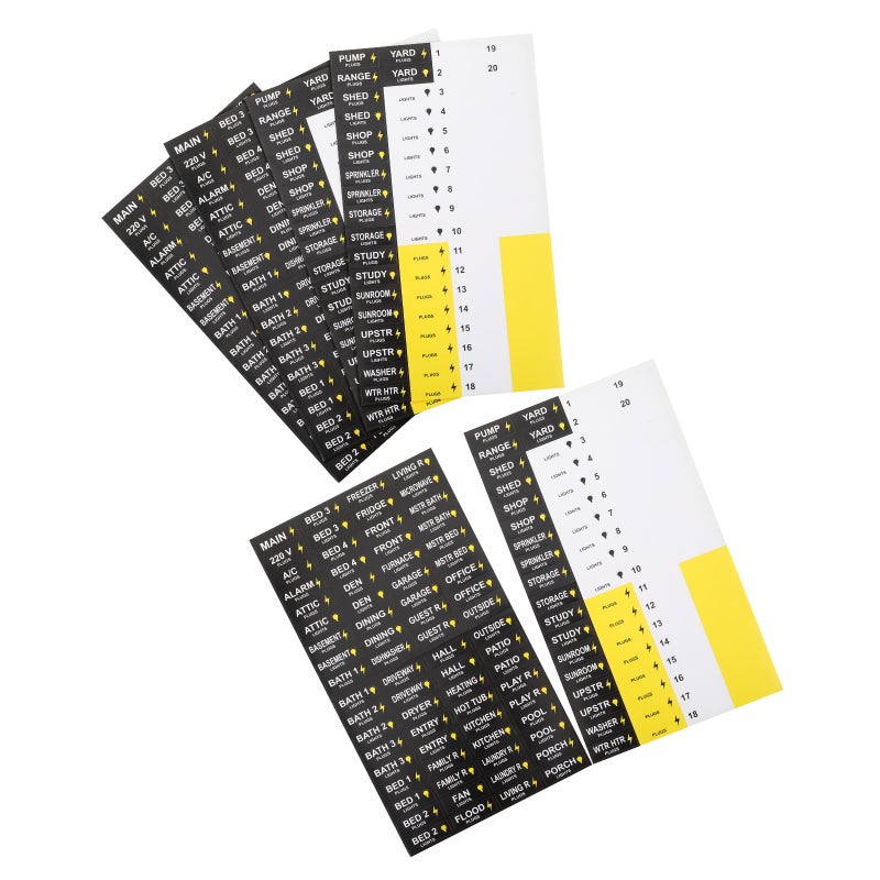 3 Sets Breaker Panel Labels, Electrical Box Catalog Labels & Number Stickers, Removable Electrical Number Directory Load Center Sticker - Image 1