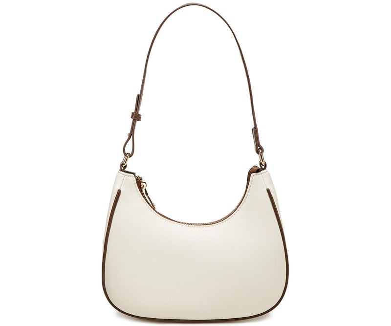 WSRYDJDL Crescent Shoulder Bags for Women Cute Hobo Tote Handbag Under the Arm Purses Mini Clutch Purse with Zipper Closure (Beige&Coffee) - Image 1