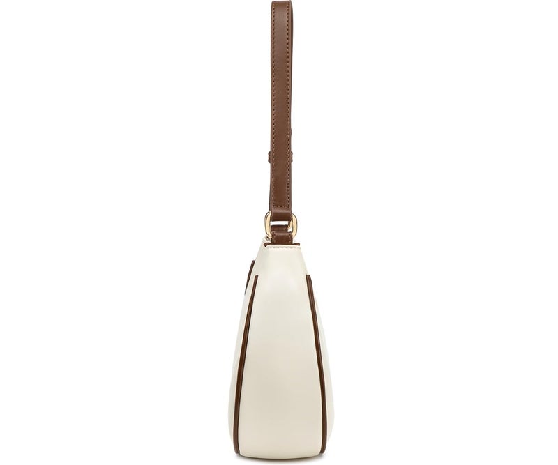 WSRYDJDL Crescent Shoulder Bags for Women Cute Hobo Tote Handbag Under the Arm Purses Mini Clutch Purse with Zipper Closure (Beige&Coffee) - Image 3