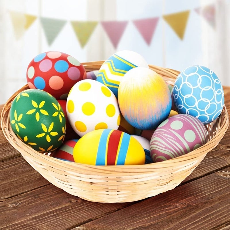 SallyFashion SallyFashion Wooden Fake Eggs,9 Pieces White Wooden Easter Egg Wood Eggs for Crafts Easter Home Decor  - Image 5