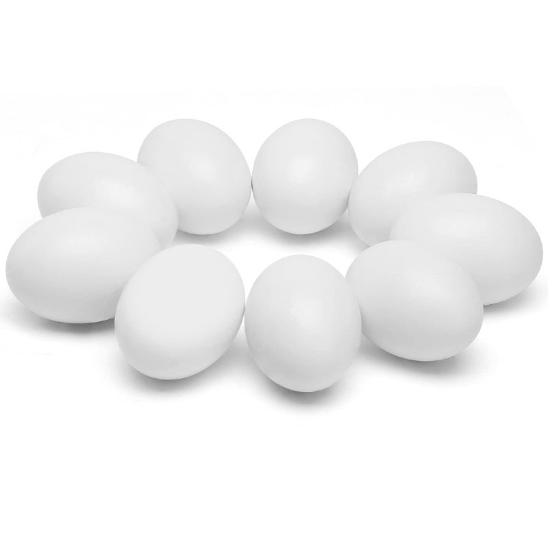SallyFashion SallyFashion Wooden Fake Eggs,9 Pieces White Wooden Easter Egg Wood Eggs for Crafts Easter Home Decor  - Image 1