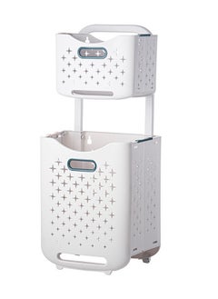 NKX 2 Layers Laundry Baskets with Wheels  - Image 1