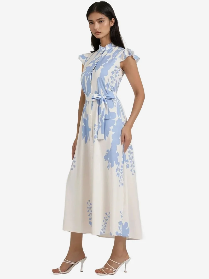 زوبعة فستان ماكسي بطبعة زهور