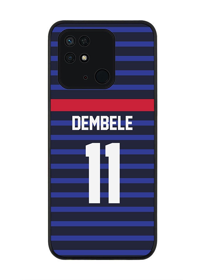 Stylizedd Rugged Black edge case for Redmi 10C 4G  Slim fit Soft Case Flexible Rubber Edges Anti Drop TPU Gel Thin Cover - Football Team - France Player Name - Dembele - Image 1