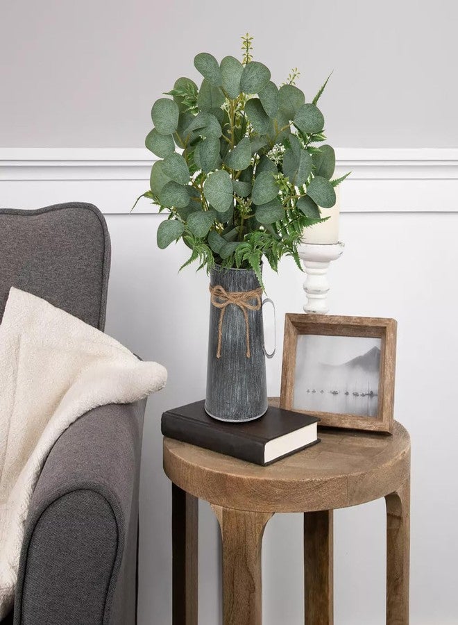 Arborus Lifelike Artificial Eucalyptus Plant in Rustic Metal Vase – 17.7" Realistic Faux Greenery for Farmhouse Home Décor, Living Room, Kitchen, Office, Weddings & Table Centerpieces - Image 5
