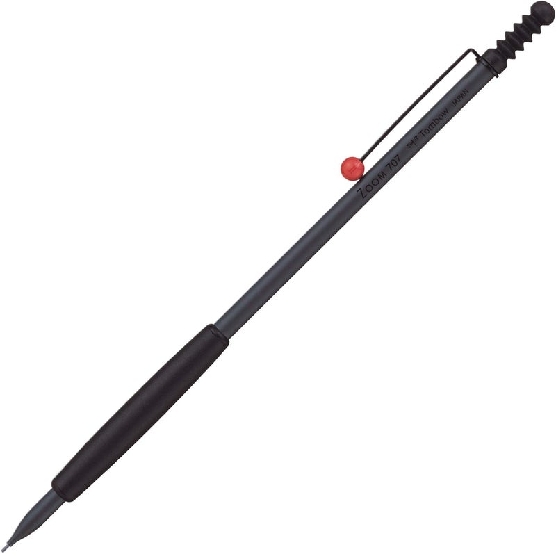 Tombow ZOOM 707 Mechanical Pencil, 0.5mm, Gray/Black with Gift Case - Image 1