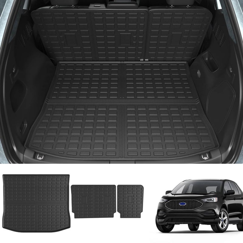 powoq Trunk Mat Compatible with 20152024 Ford Edge Cargo Liner Backrest Mat TPE Seat Back Protector Only for 5Seater Replacement for 20152024 Ford Edge Accessories Trunk MatBackrest Mat