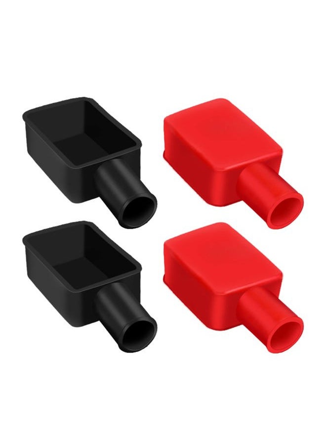 SAVITA 4pcs Battery Terminal Covers Auto, Insulating Red & Black Soft Rubber Positive and Negative Cable Stud Flexible Protector Caps for Car Electric Bikes Trucks  - Image 1