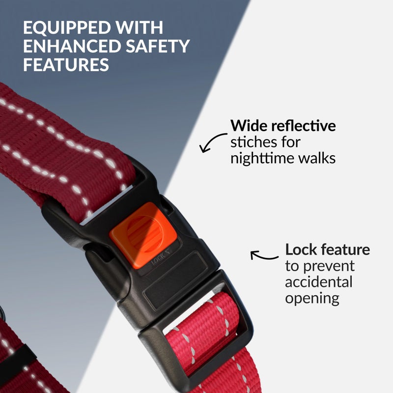 CollarDirect Martingale Dog Collar with Stainless Steel Chain and Quick Release Buckle - Reflective Collar for Large, Medium, Small Dogs - Pink, Large (Neck Size 17"-22") - Image 3
