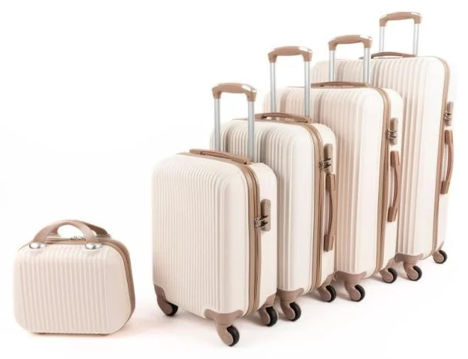 LIMRA Luggage set 5 pieces travel Bags with a distinctive design from limra beige/gold