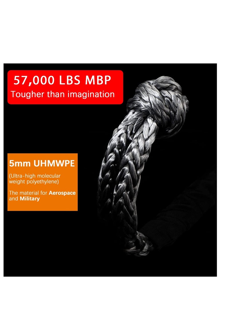SYOSI Soft Shackle Synthetic Road Recovery Rope 1/2' X 22 Inch (57,000LBS) Breaking Strength for Sailing SUV ATV 4X4 Truck Jeep 2 Pack -Safer Than Metal Shack - Image 3