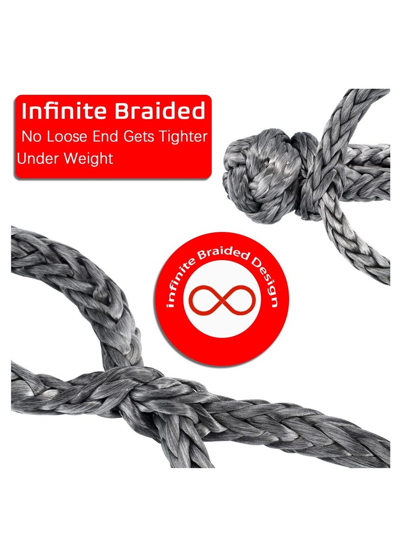 SYOSI Soft Shackle Synthetic Road Recovery Rope 1/2' X 22 Inch (57,000LBS) Breaking Strength for Sailing SUV ATV 4X4 Truck Jeep 2 Pack -Safer Than Metal Shack - Image 4