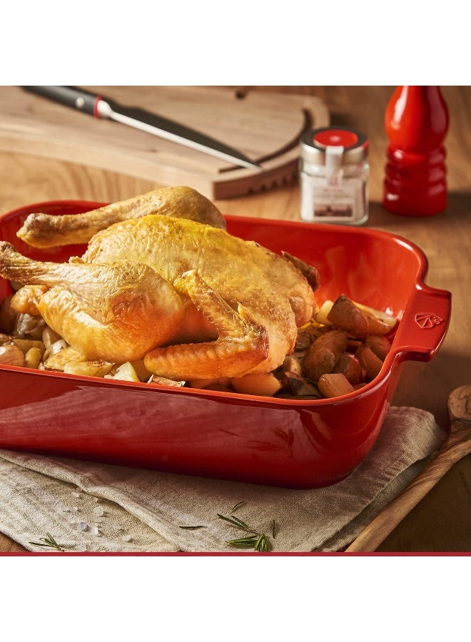 PEUGEOT طبق فرن بيجو أبوليا مستطيل 40 سم أحمر - Image 2