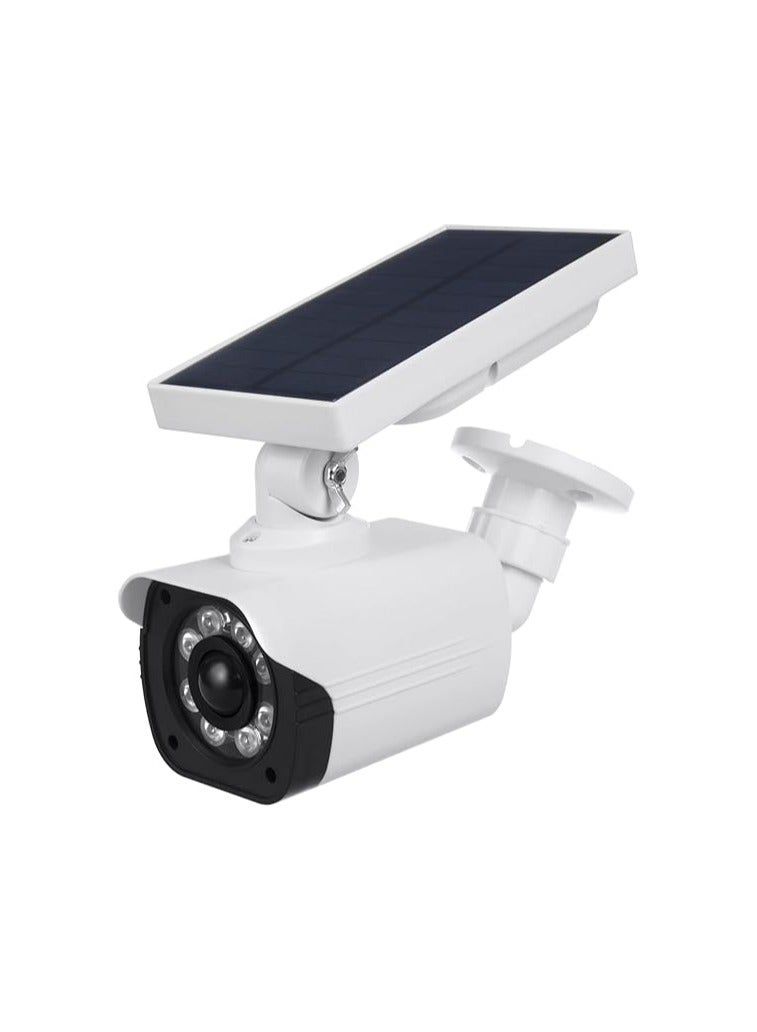 Solar-Powered Dummy Camera with LED Light – PIR Motion Sensor – IP66 Waterproof – Outdoor Surveillance