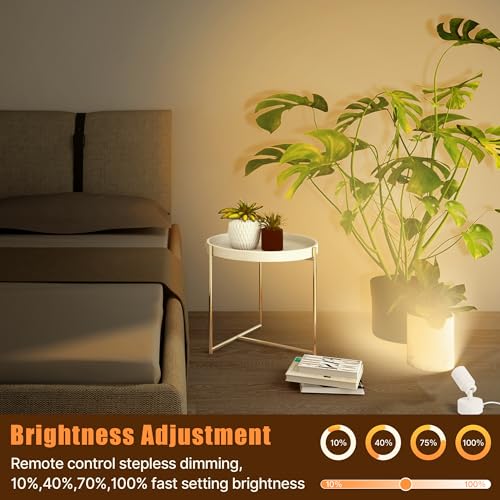 Kandicyar LED Spot Lights Indoor, 5W Uplighting with Remote Control Dimmable & Timer, Uplights Indoor Floor Spotlights with 3 CCT, Accent Lighting Stick on Wall Light for Plants Picture Artwork, White - Image 5