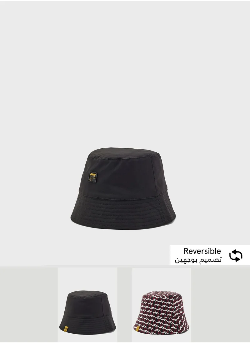 FILA Gold F-Box Log Reversable Monogram Bucket Hat