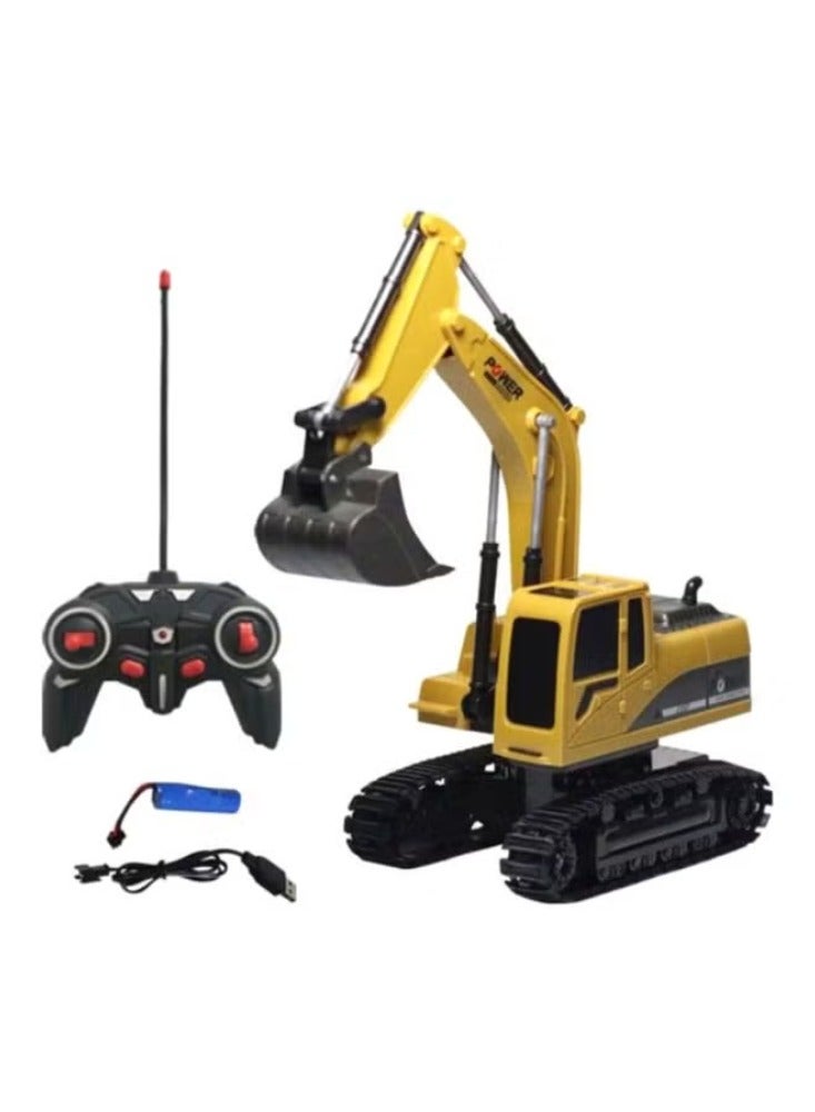 Dreamzon Heavy Metal Excavator Model Free Wheeler Die Cast Construction Toy 1:24 Scale - Image 1