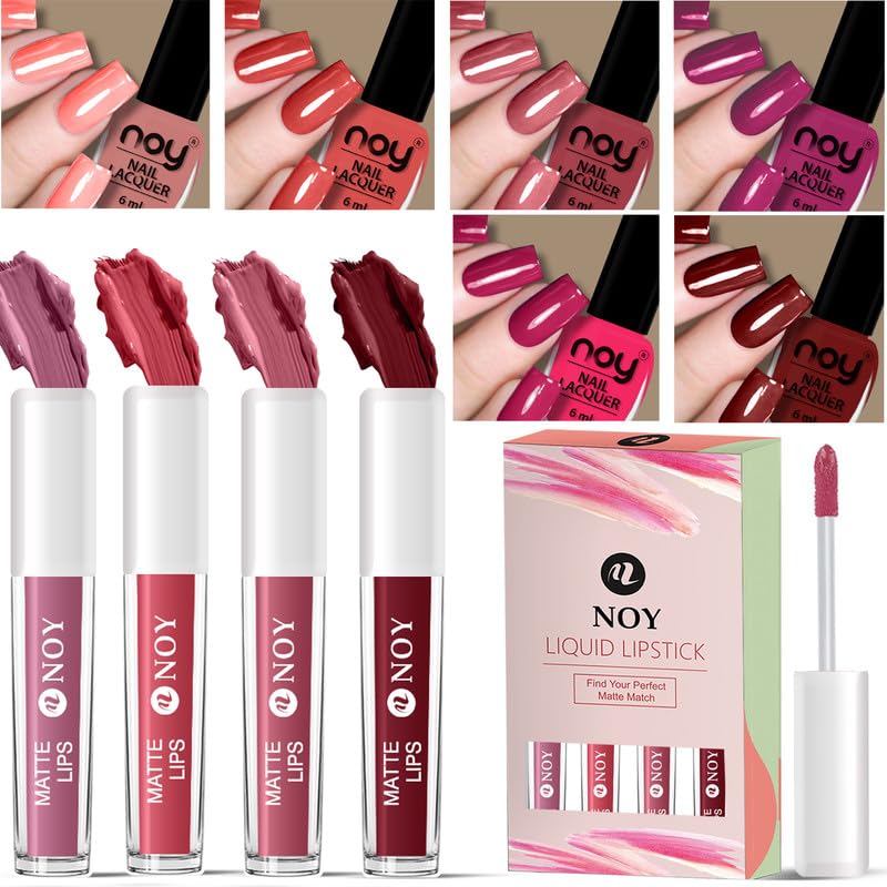 Noy Nail Lip Duo Glossy Nail Paint Matte Liquid Lipstick For The Ultimate Beauty Nail Paint Shades For All Skin Chic - Image 1