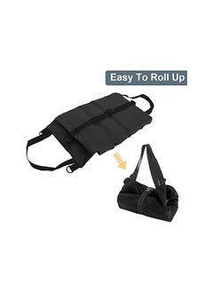 Moonmen Waterproof Roll Up Tool Bag,Car Super Tool Roll Bags,Canvas Tool Roll Pouch,Multi-Purpose Wrench Tool Roll Organizer Hanging Pouch Tote Carrier Bag with 5 Zipper Pocket  - Image 5