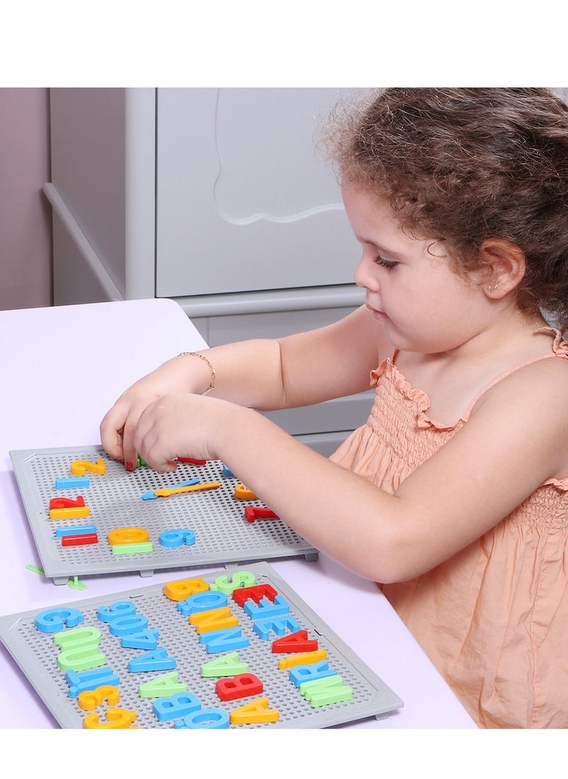 Ogi Mogi Toys Letter and Numbers Play Set, 220 Pieces Alphabet and Math Symbols, Spelling, Reading, Counting, Hands-on Educational Toys, Pre School Nursery Kids  - Image 5