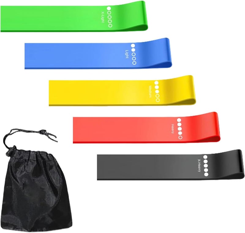 Omyoffice Resistance band,Portable resistance bands for workout,Natural latex material,Heavy,5 different resistance levels,For Strength Training&Fitness Workouts, Pilates, Yoga Physical Therapy Fitness - Image 1