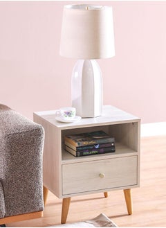 DANUBE HOME Patterson End Table Multifunctional Living Room Table Space Saving Side Table Modern Design Furniture For Home 48x40x56 cm Light Oak  - Image 1