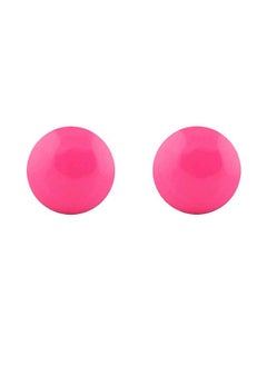 Novelty Neon Hot Pink Button Allergy free Stainless Steel Ear Studs For Kids