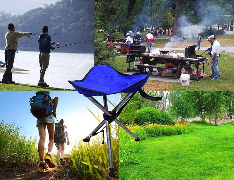 overa Camping Folding Stool Portable 3 Legs Chair Tripod Seat for Outdoor Hiking Fishing Picnic Travel Beach BBQ Garden Lawn with Strap Cloth - Image 4