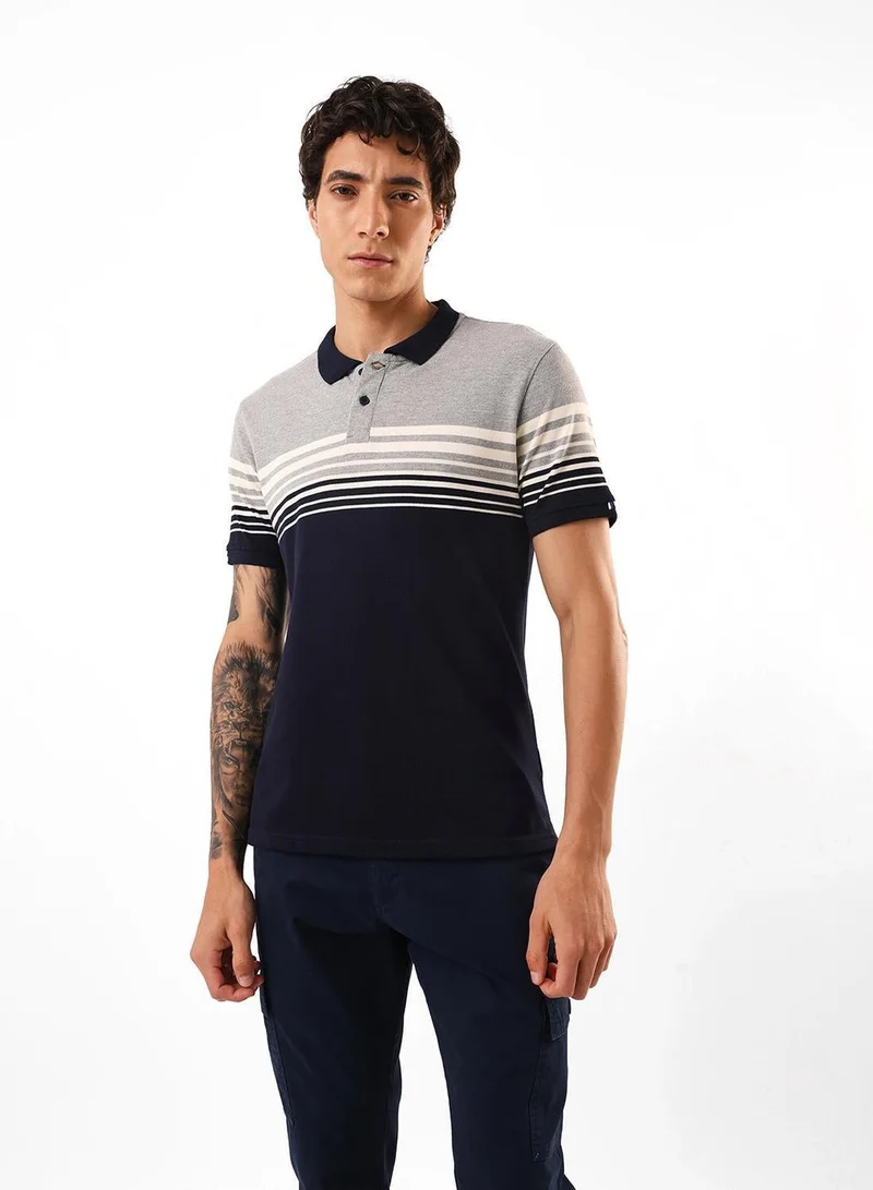Men's Navy Blazer 100% Cotton Relaxed Polo T-Shirt