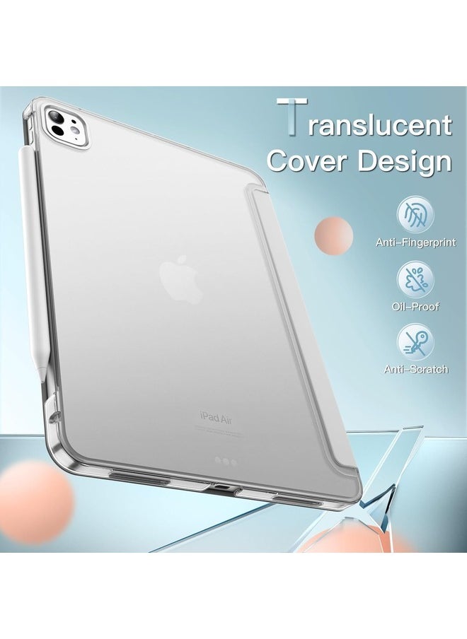 ELTRAZONE Silver Slim Smart Cover for iPad Pro 13-Inch M4 (2024) - Hard Back Shell, Adjustable Stand, and Auto Wake/Sleep Function - Image 4