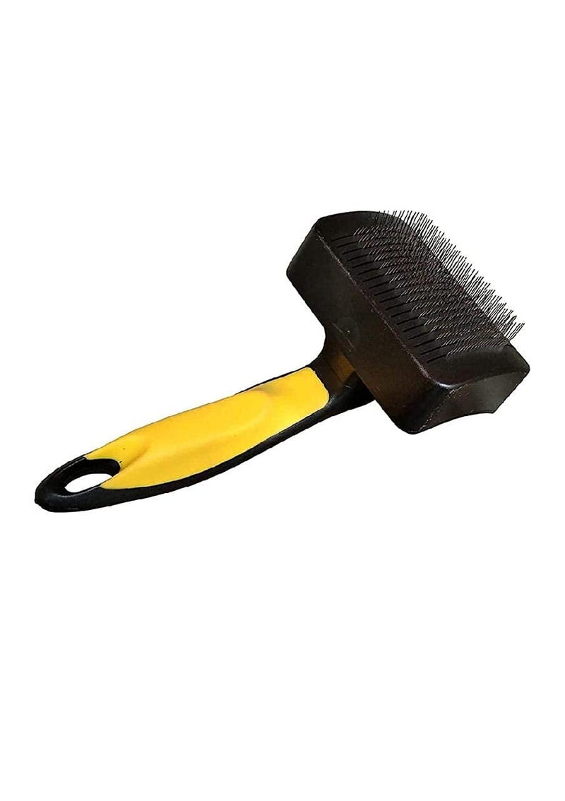 Spanker Dog Grooming Plastic Auto Slicker Self Cleaning Hair Brush for Dogs & Puppies - Color May Vary SSTP - Image 2