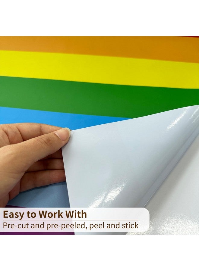 astrkiz Colorful Bold Rainbow Wall Border Stickers Peel and Stick, Self Adhesive PVC Rainbow Wall Waist Sticker Rainbow Decals for Kids Room Playroom Door, 188.98" x 15.75" - Image 3