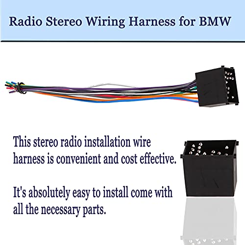 RED WOLF Compatible with BMW 1988-2003 528i/E46/325/323/318/Z3/M3 Aftermarket Radio Stereo Wiring Harness Adapter Installation Connector Plug - Image 3