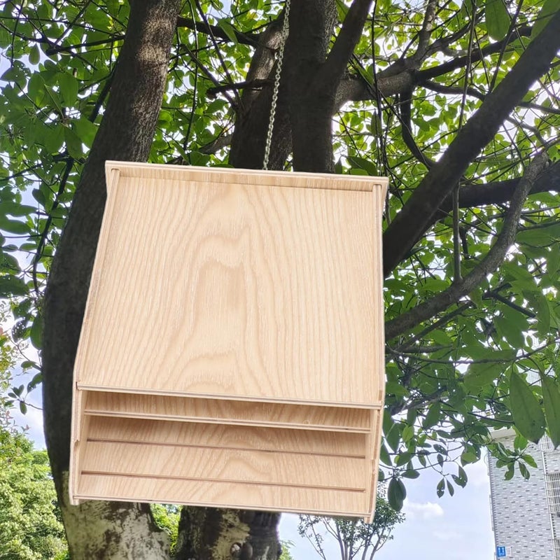 Focket Bat Houses for Outdoors Handcrafted Bat House Kit Wooden Bat House Weatherproof Outdoor Bat Box Shelter Roosting Bat Boxes Designed to Attract Bats Easy to Install Wood  - Image 5