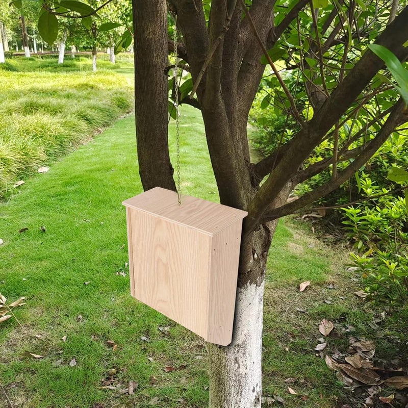 Focket Bat Houses for Outdoors Handcrafted Bat House Kit Wooden Bat House Weatherproof Outdoor Bat Box Shelter Roosting Bat Boxes Designed to Attract Bats Easy to Install Wood  - Image 4