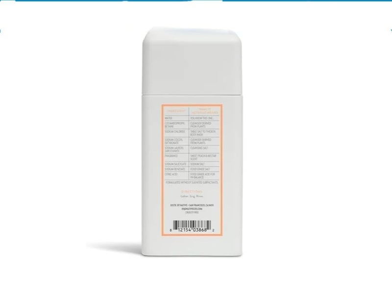 Native Travel Size Body Wash, Sweet Peach & Nectar, 3 oz (2 Pack) - Image 2