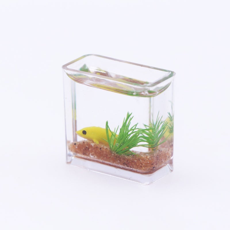 Miniature Dollhouse Fish Tank Model Yellow