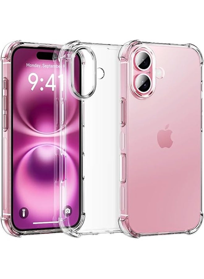 بروماس غطاء شفاف لهاتف آيفون 16 بلس – واقٍ ضد الصدمات بتصميم نحيف، حماية من الاصفرار، حواف TPU مرنة، مقاوم للخدوش - Image 1