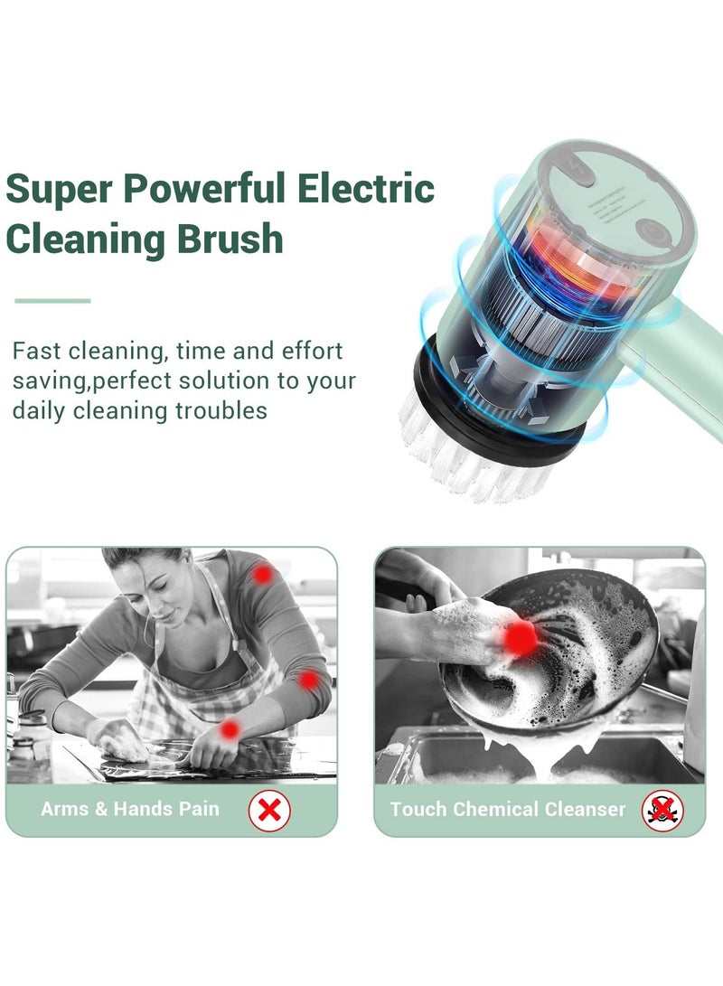 Electric Spin Scrubber Cleaning Brush, Portable Cordless Electric Shower Scrubber, with 2 Replaceable Brush Heads Powerful Shower Cleaning Brushes For Bathroom Tub - Image 4